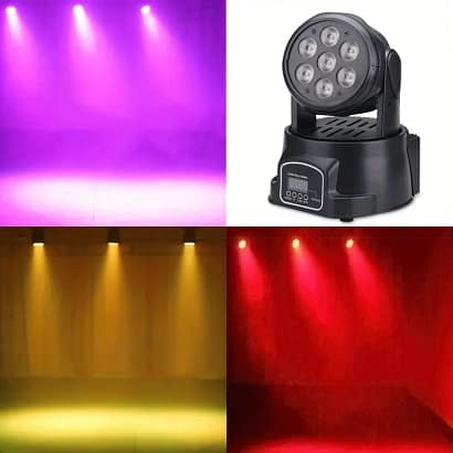 8W RGBW DJ Light Mini Moving Head w/ DMX and Sound Activated - Image 5