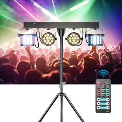 LED RGBW Par Lights with Remote and DJ Stage Lighting Stand - Image 5