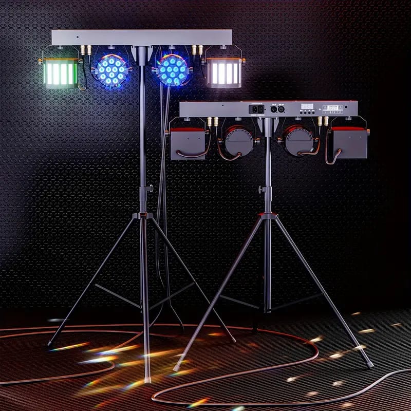 LED RGBW Par Lights with Remote and DJ Stage Lighting Stand - Image 3