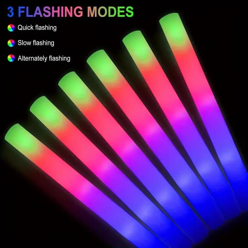 200pcs Vibrant LED Colorful Foam Glow Sticks - Image 3