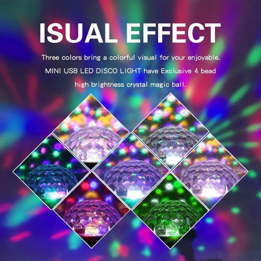For IPhone Mini Disco Light Portable home party light DC 5V Disco Ball Dance Friends Party Mini Super Light Drop Shipping - Image 3